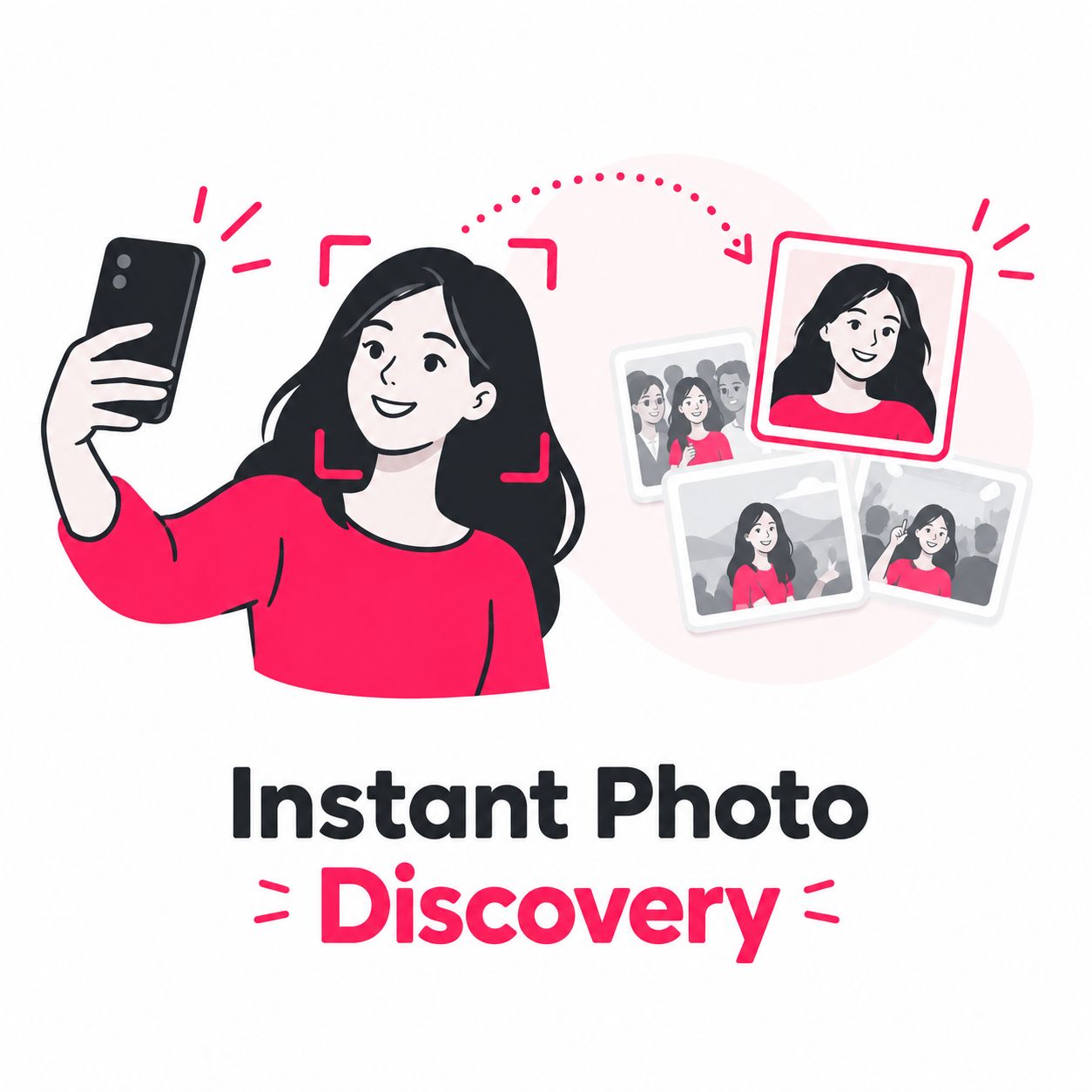 Guest finding their photos with a selfie