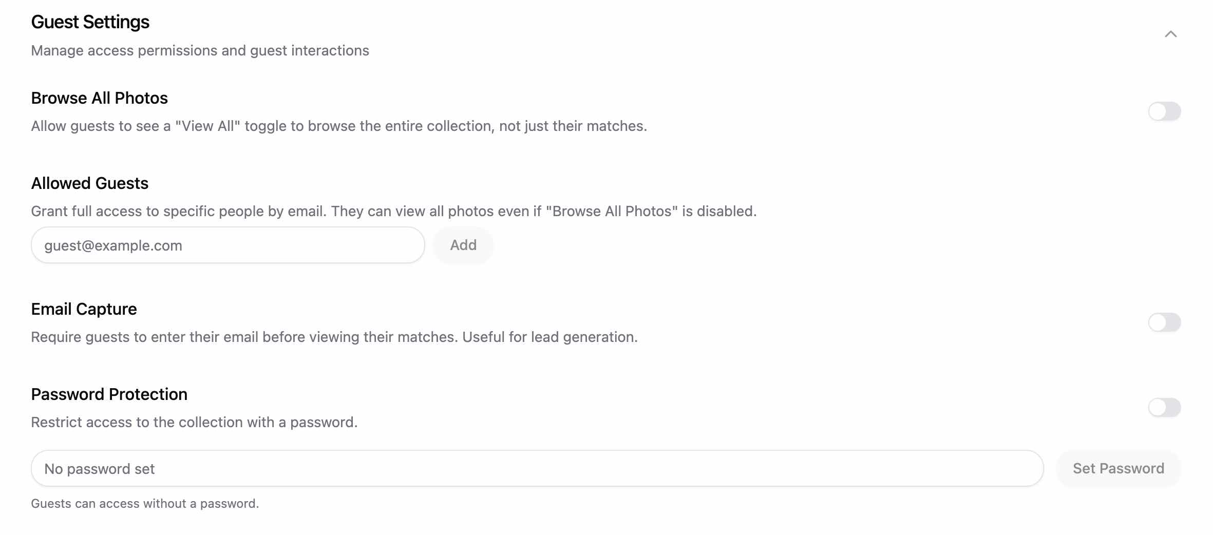 Configure Access Settings